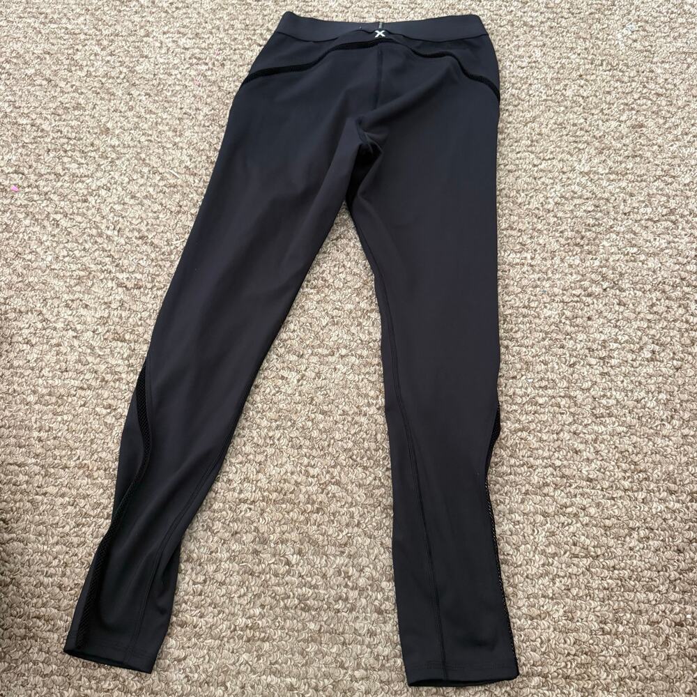 Savage X Fenty | Flow High Waist Mesh Trimmed Leggings in Black Activewear Gym - Picture 6 of 9